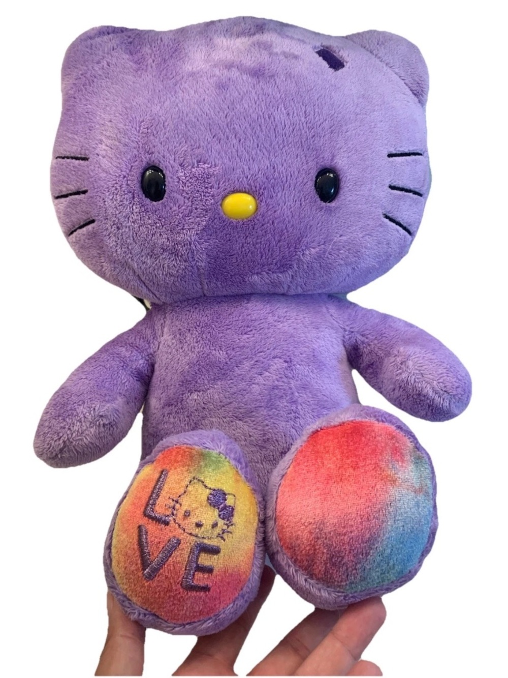 Build a bear hello kitty purple plush rainbow feet love Sanrio stuffed animal